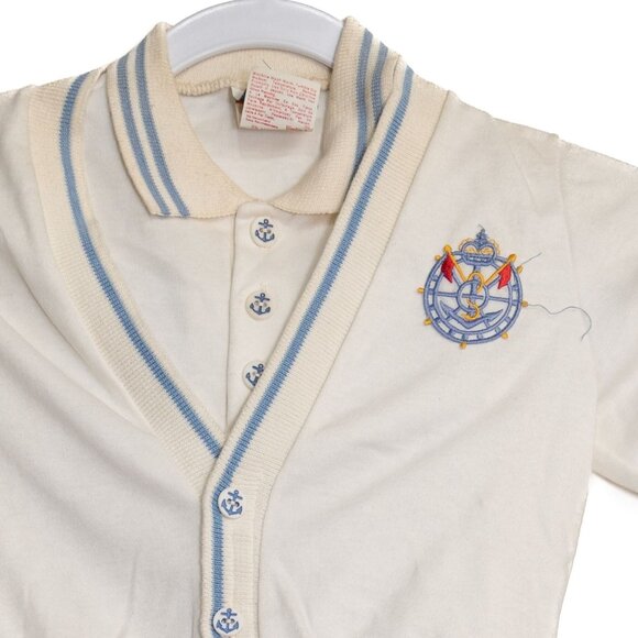 Good Lad of Philadelphia Size 4T Vintage Baby Boys Nautical Cardigan & Striped - Picture 2 of 8